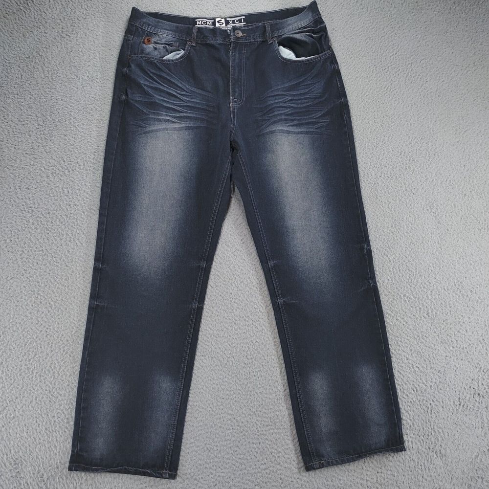 Southpole Wide Leg Baggy Jeans Mens 40x32 Hip Hop Skater Y2K Dark Wash